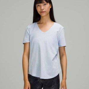 Lululemon Love  Tee Short Sleeve Heathered Blue Linen